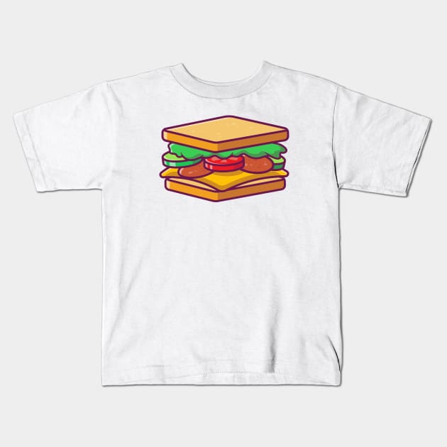 Sandwich Cartoon Kids T-Shirt by Catalyst Labs